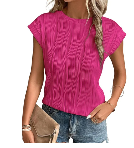 Josefine - Texturierte kurzärmelige Oberteile für Damen