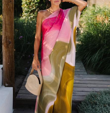 Alina - Damen Sexy Diagonale Kragen Lose Robe