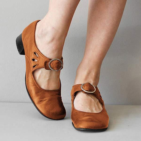 Fiona - Orthopädische Vintage-Schuhe mit runder Spitze