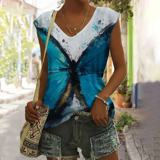 Josephine - Damen-Shirt Mit Schmetterlingsdruck