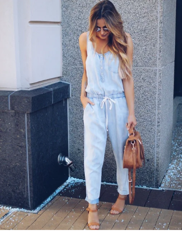 Zelinde - Schlanke modische rückenfreie Jeans ohne Taille