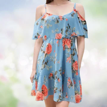 Ulinea - Bedrucktes schulterfreies Kleid