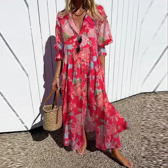 Jana - Langes Kleid Mit Blumenmuster