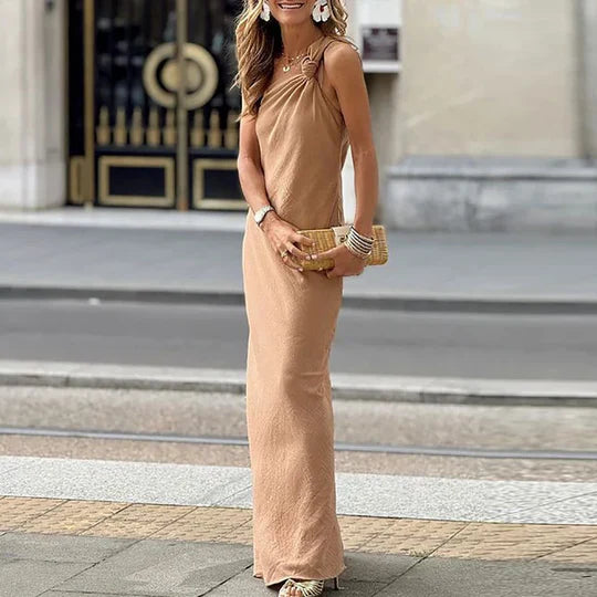 Alina - Lockeres Maxikleid Mit Einer Schulter