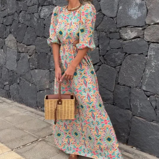 Cosmina - Elegantes bedrucktes Kleid
