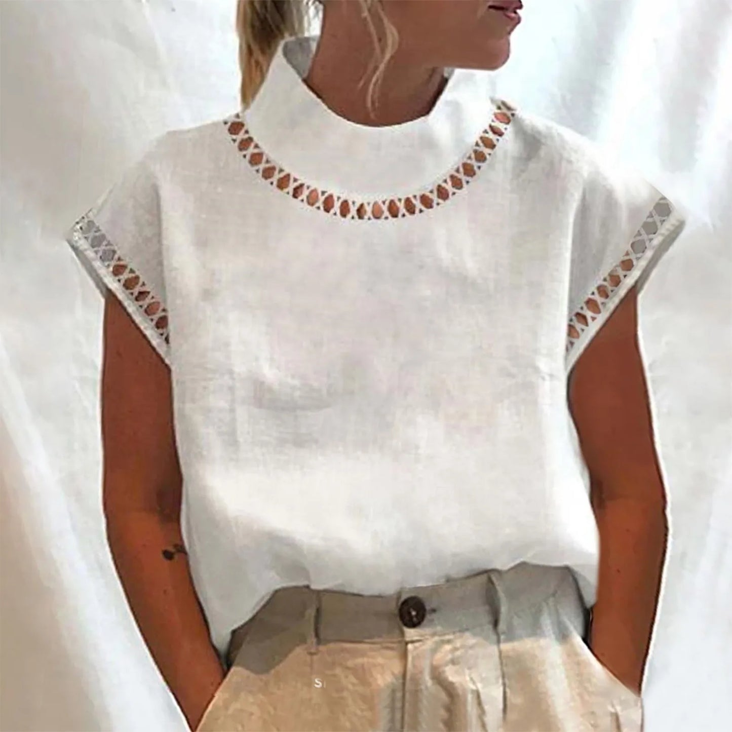 Ranya - Übergroßes Tank-Top aus Baumwolle und Leinen