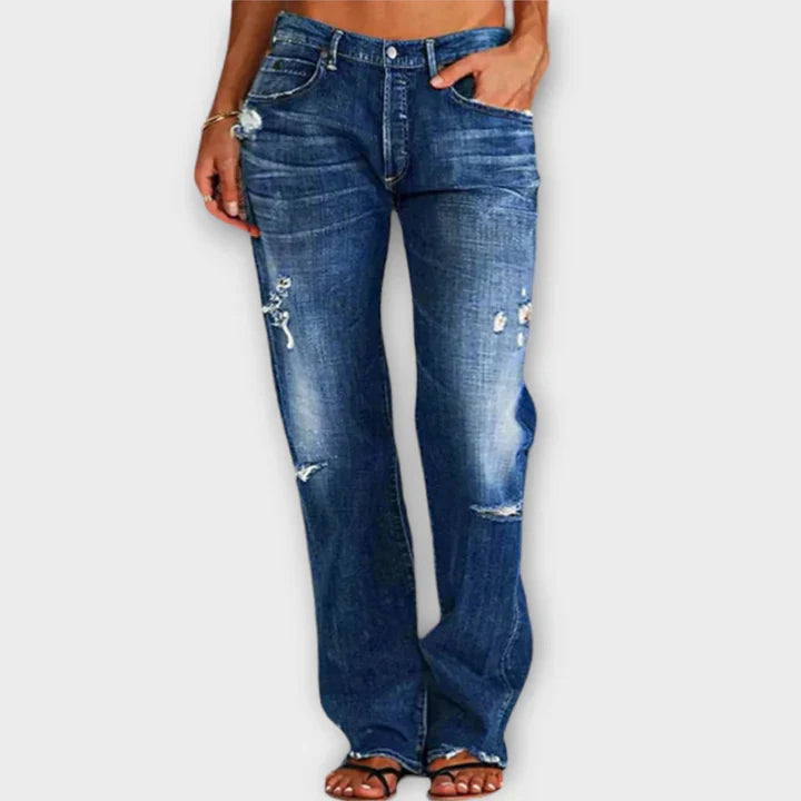 Käthe Marie - Zerrissene Damenjeans mit niedriger Taille