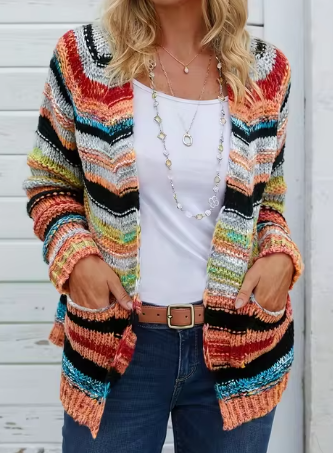 Waltruna - Damen Regenbogen gestreift