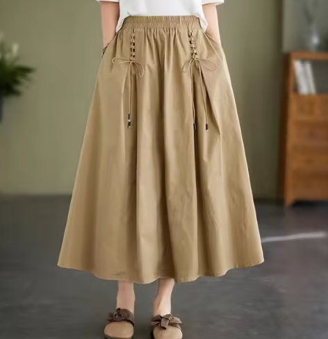 Cadenza - Baumwolle Frauen Casual Long Rock