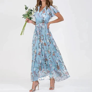 Anabelle - Langes Sommerkleid mit Blumenmuster