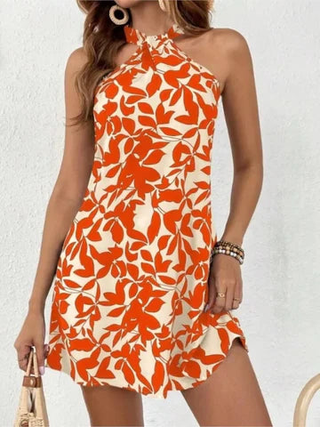 Jasna - Bedrucktes ärmelloses Minikleid