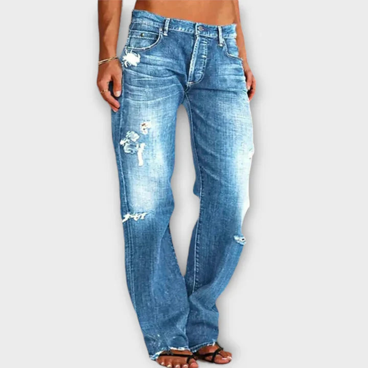 Käthe Marie - Zerrissene Damenjeans mit niedriger Taille