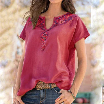 Ulmaida - Geblümte Boho-Bluse