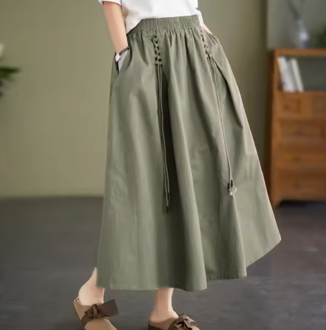 Cadenza - Baumwolle Frauen Casual Long Rock