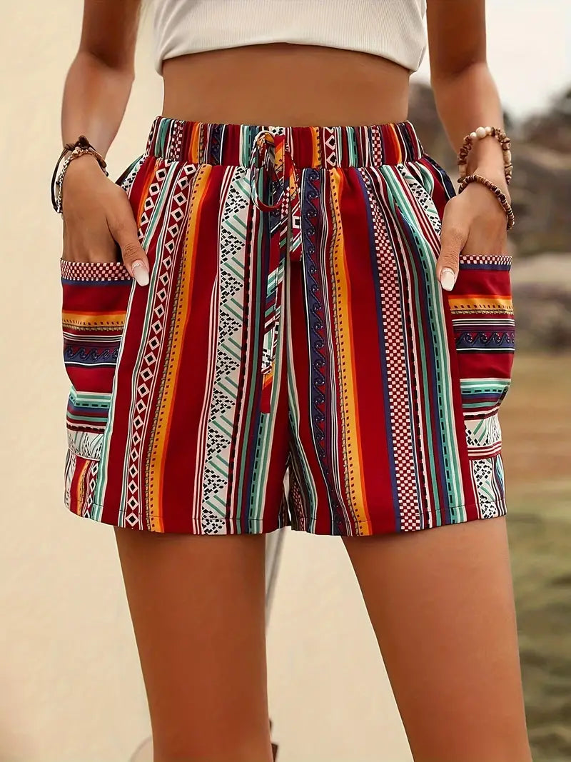 Sylvia - Gestreifte Shorts mit Taschendesign