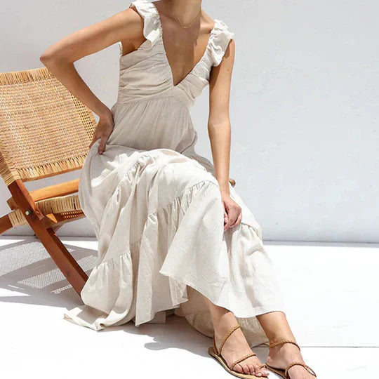 Dominica - Ärmelloses Maxikleid Mit Rüschen