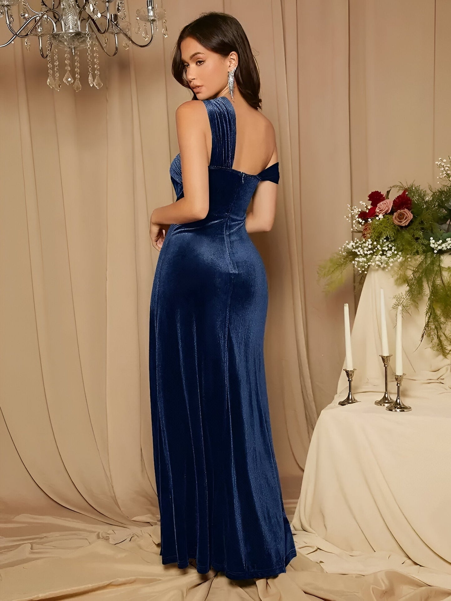 Eliska | Sexy Samt Bodycon Kleid mit Seitenschlitz