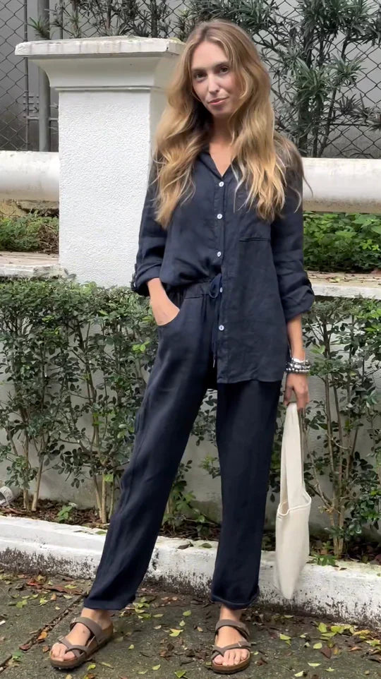 Xylona - Zweiteiliges Baumwoll-Leinen-Set