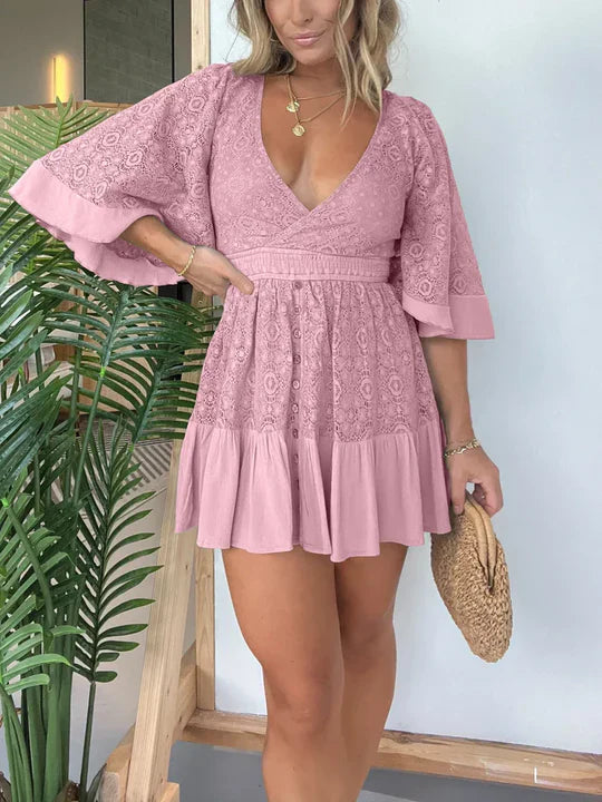 Isolde - Damen-Spielkleid Aus Spitze Und Häkelspitze