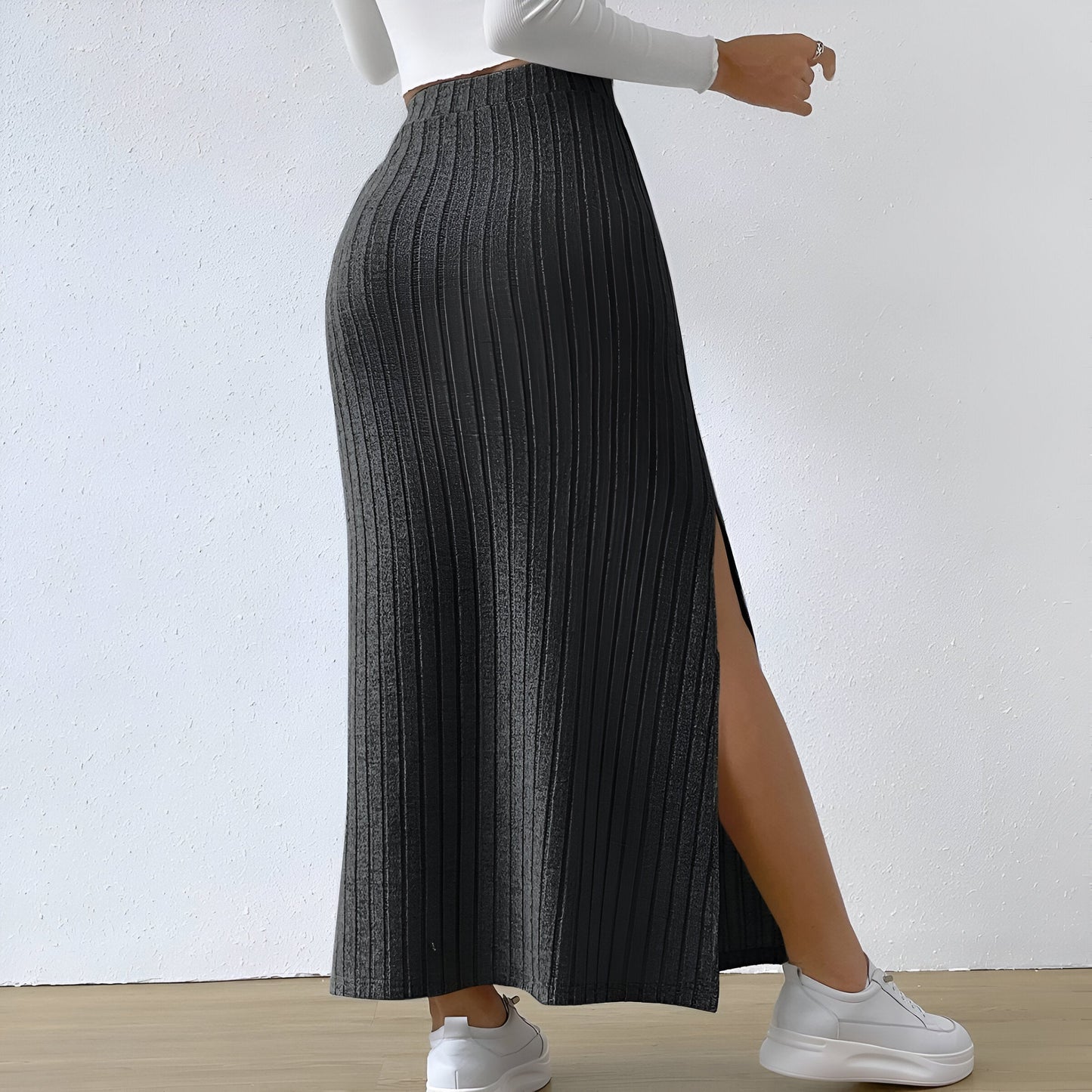Monika | Strickrock mit Hüftschlitz für Frauen
