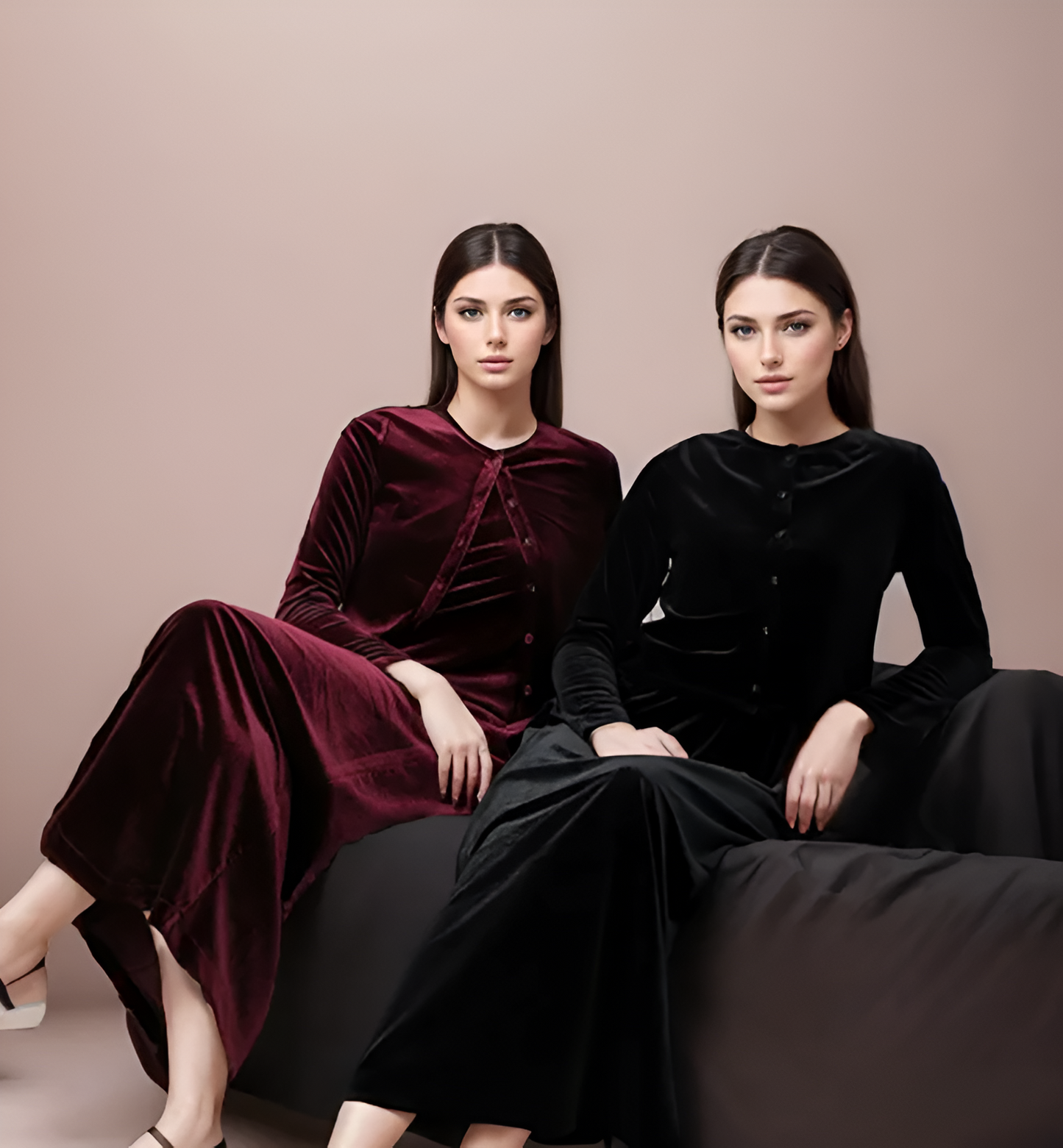 Nicolina | Elegantes Samt-Westen & Trägerkleid-Set