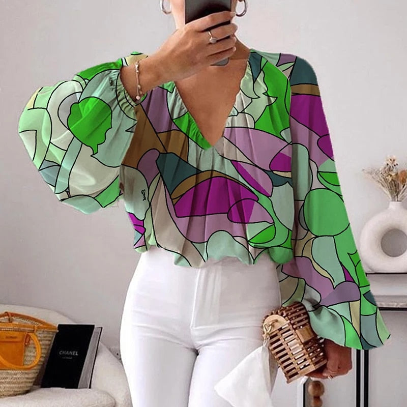 Ida - Elegant gemusterte Bluse