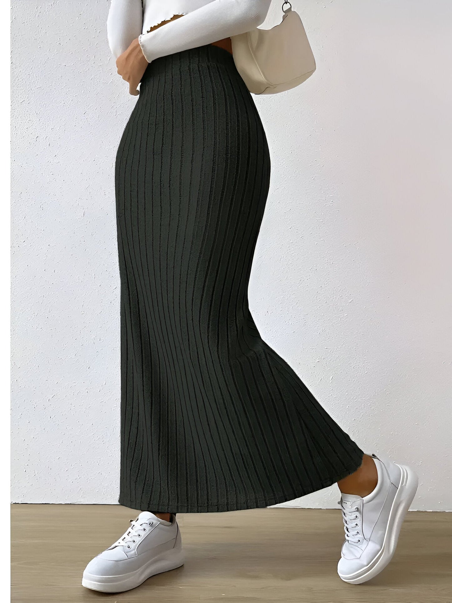 Monika | Strickrock mit Hüftschlitz für Frauen