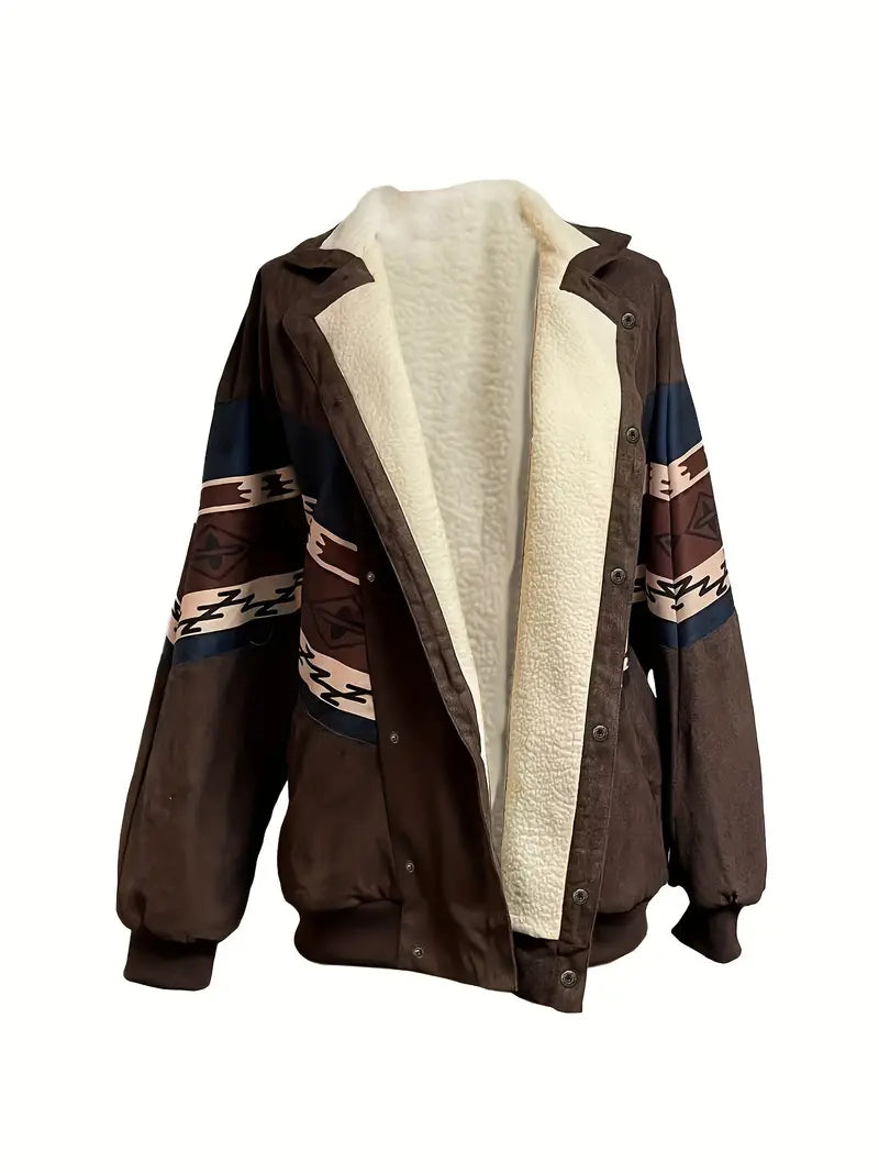 Eike | Aztec Snap Front Sherpa isolierte Jacke