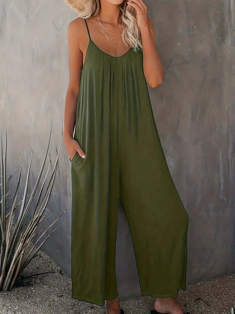 Charm – Lässiger Boho-Overall mit weitem Bein