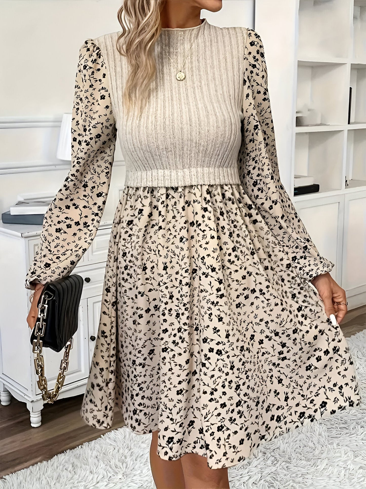 Aria | Elegantes Blumenmuster 2-in-1 Kleid