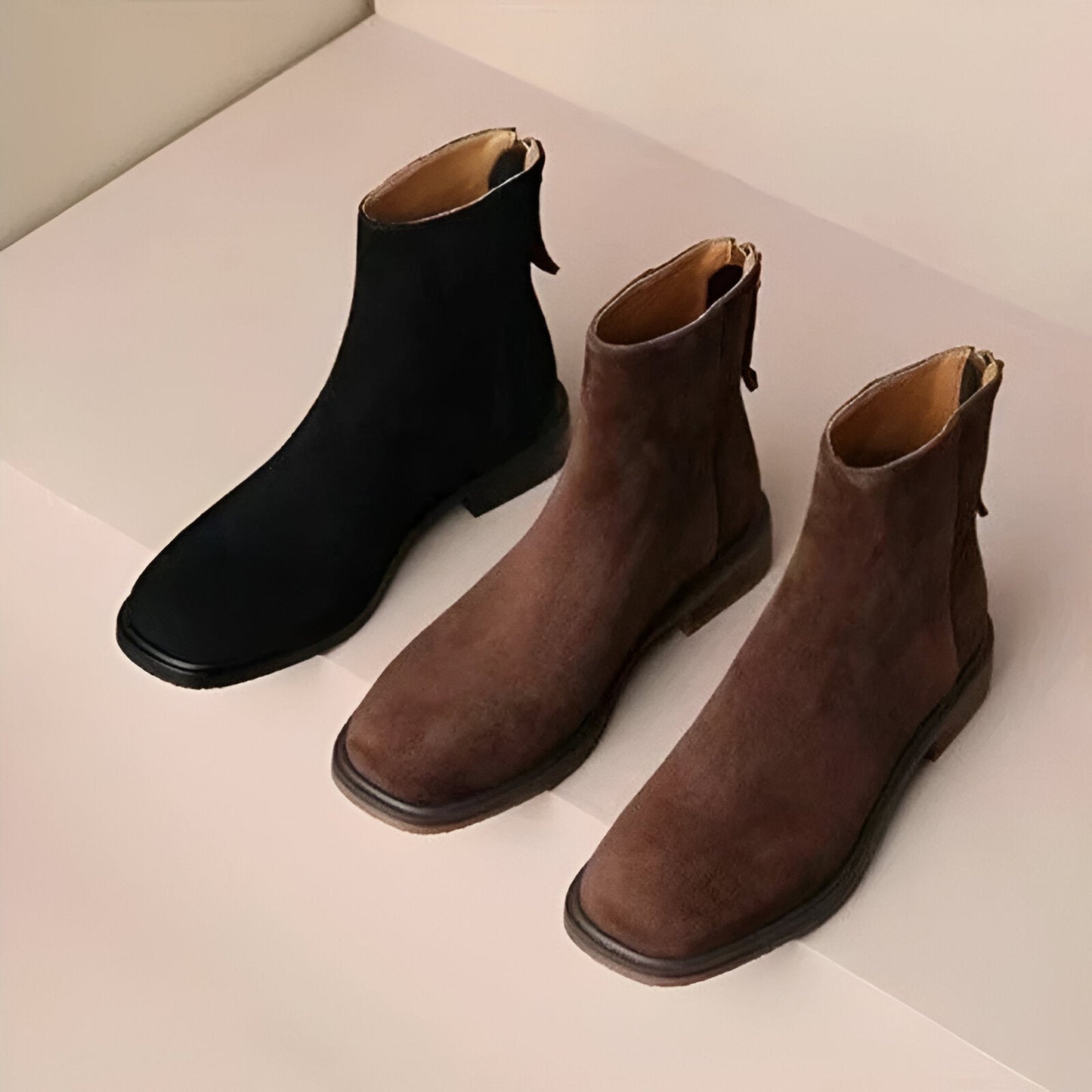 Haralda | Elegante Retro Braun Ankle Boots