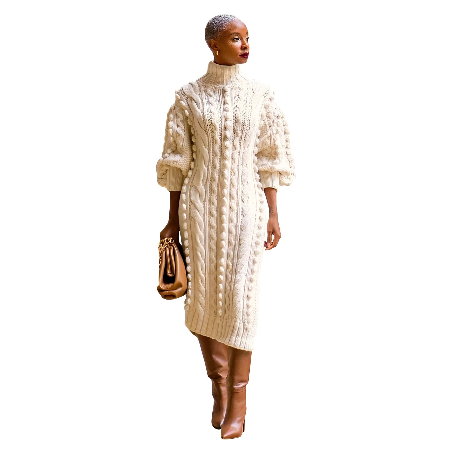 Jacinta | Sexy Strickkleid mit hohem Schlitz