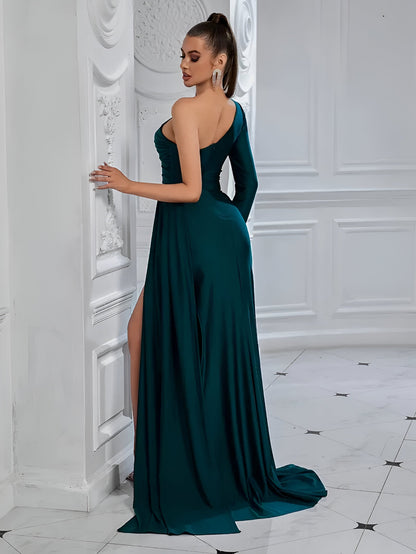 Esmeralda | Elegantes Drapiertes Seidenabendkleid