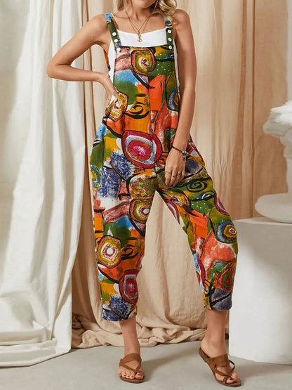 Lassie – Overall mit abstraktem Print, Overall mit Knöpfen