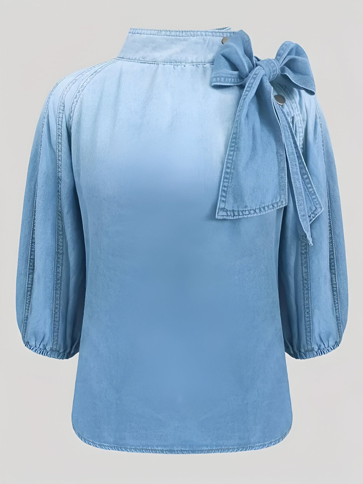 Garance | Elegante Denim-Bluse mit Schleifenfront