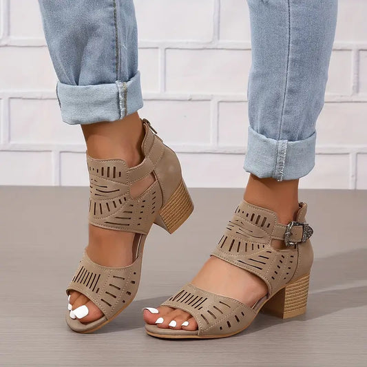 Nala - Damen-Sandalen mit klobigen Absätzen