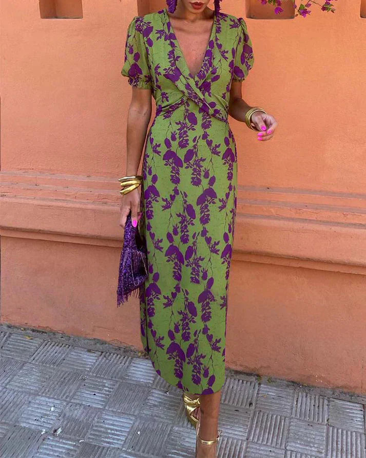 Evalena - Stylisches Axi-Kleid mit Puffärmeln für Frauen