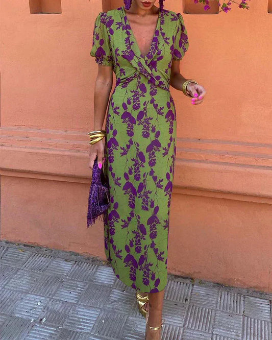 Evalena - Stylisches Axi-Kleid mit Puffärmeln für Frauen