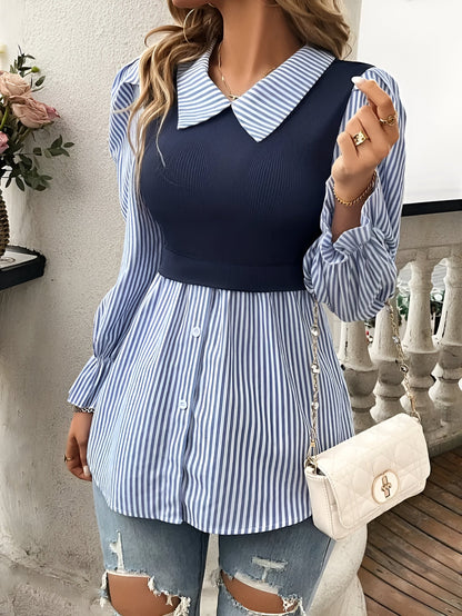 Greta | Stylische Bluse mit Blockstreifen