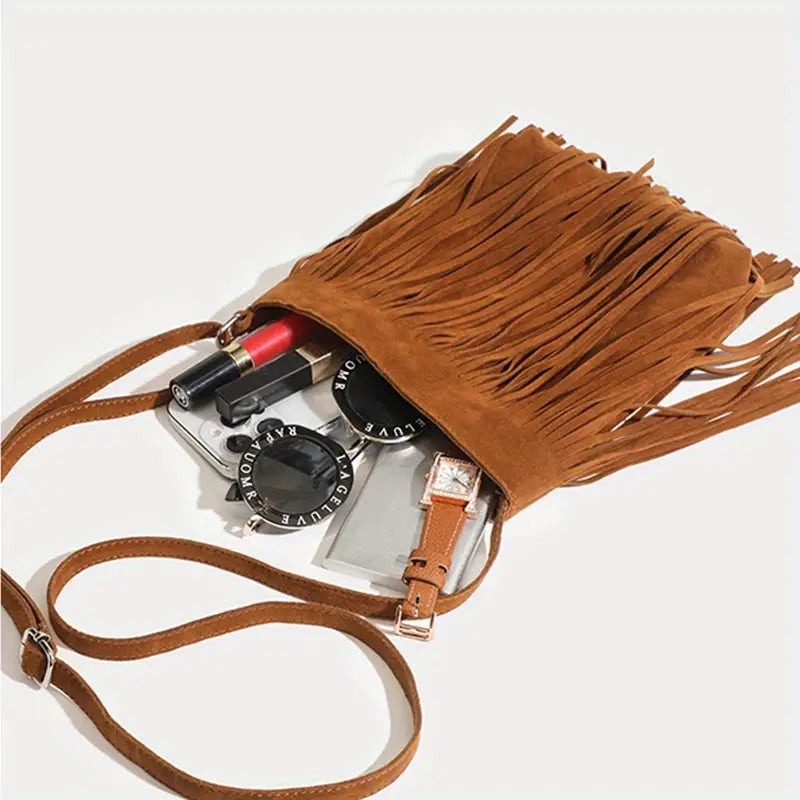 Adel | Chic Retro Quasten Umhängetasche: Erhebe Deinen Alltagsstil