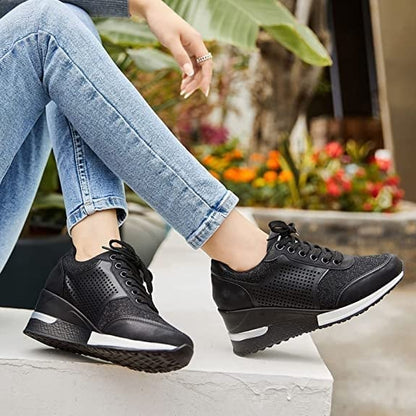 Amelia - Orthopädische Turnschuhe mit hohem Absatz und Keilabsatz