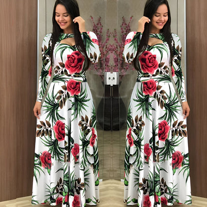 Adela | Elegantes Blumen-Maxikleid für den Herbst