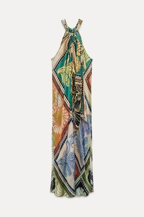 Evelin -  Damen Print Boho Midi Lose Kleider