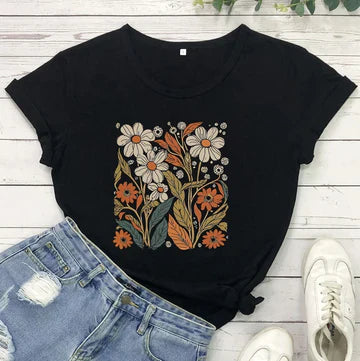 Seraphina - Frauen Vintage Wildflower Shirt