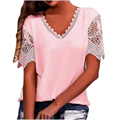 Nurfaiza - Vintage Mode Spitze Trendy Damen T-Shirts