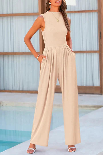 Nancy - Jumpsuit mit Rundhalsausschnitt