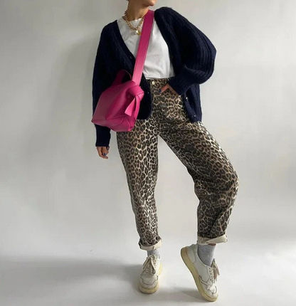 Pamina - Vintage-Jeans mit Leopardenmuster