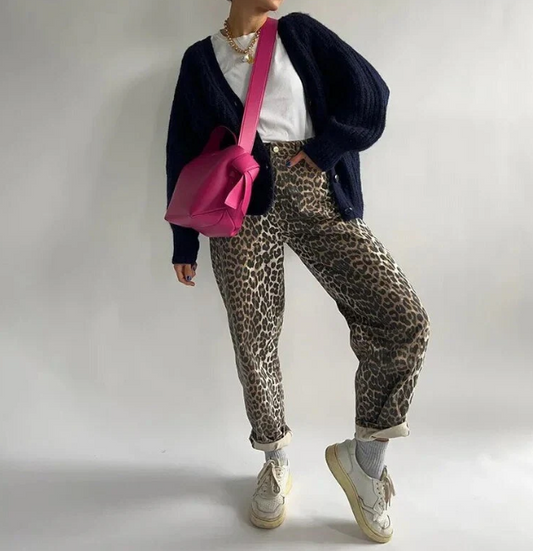 Pamina - Vintage-Jeans mit Leopardenmuster