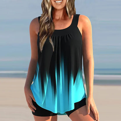 Naisha - Sexy schlankes bedrucktes Camisole Bikini und Top Set