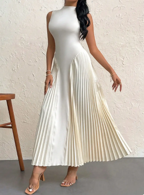 Irmele - Elegantes Kleid mit rundem Halsausschnitt und langem Rock